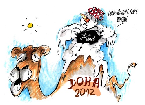 Cartoon: Cumbre Doha 2012 (medium) by Dragan tagged cumbre,doha,2012,cambio,climatico,kioto,cartoon
