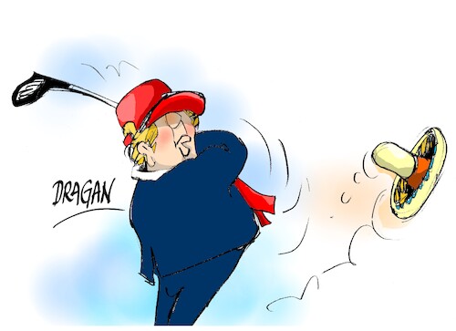 Cartoon: Donald Trump-Mexico (medium) by Dragan tagged donald,trump,mexico