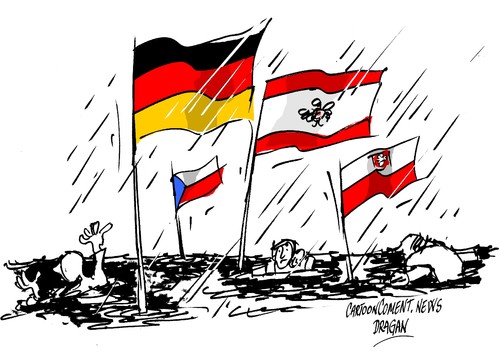 Cartoon: Europa-inundaciones (medium) by Dragan tagged europa,inundaciones