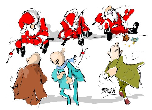 Cartoon: Feliz Navidad-Ho Ho Ho (medium) by Dragan tagged feliz,navidad,ho,papa,noel