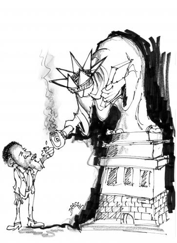 Cartoon: obama (medium) by Dragan tagged obama,statua,of,liberty