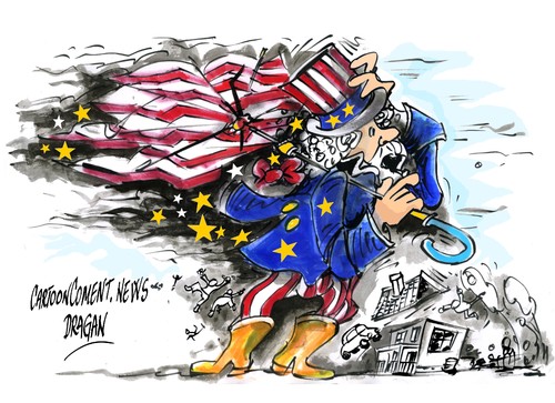 Cartoon: Issac-huracan (medium) by Dragan tagged issac,huracan,estados,unidos,nueva,orlenas