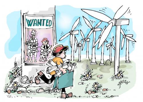 Cartoon: Los molinos (medium) by Dragan tagged los,molinos,energi,renovable