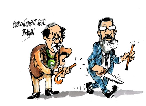 Cartoon: Mariano Rajoy-pensiones (medium) by Dragan tagged mariano,rajoy,ipc,pensiones,recorte,crisis,politics,cartoon