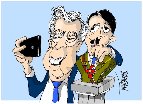 Cartoon: Mario Vargas Llosa-selfie (medium) by Dragan tagged mario,vargas,llosa