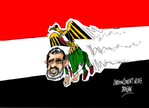 Cartoon: Mohamed Morsi-48 horas (medium) by Dragan tagged mohamed,morsi,egipto,abdel,fatah,al,sisi,polityics,cartoon