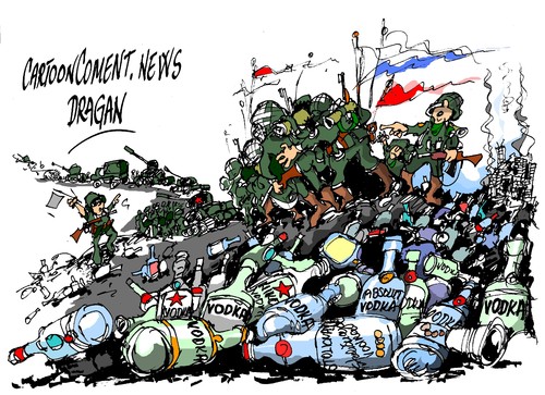 Cartoon: OTAN-Rusia-retirada (medium) by Dragan tagged otan,rusia,ukrania,politics,cartoon