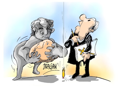 Cartoon: primera piedra (medium) by Dragan tagged roma,basilica,de,san,pedro