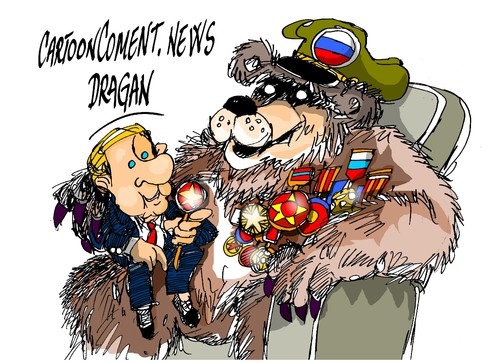 Cartoon: Putin-la grandiosa victoria (medium) by Dragan tagged vladimir,putin,rusia,dia,de,la,victoria,aniversario,70,anos,poliotics,cartoon
