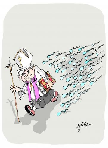 Cartoon: Ratzinger (medium) by Dragan tagged ratzinger,aids,pope,kondons,aborto
