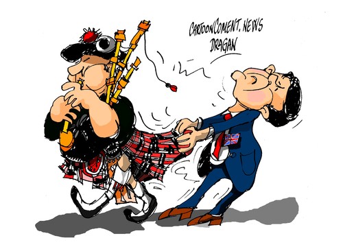 Cartoon: Reino Unido-Escocia-YES (medium) by Dragan tagged reino,unido,escocia,referendum,de,independencia,politics,cartoon