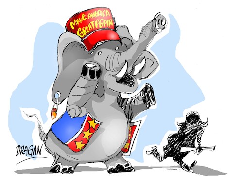 Cartoon: republicanos-piercing (medium) by Dragan tagged republicanos,piercing,donald,trump