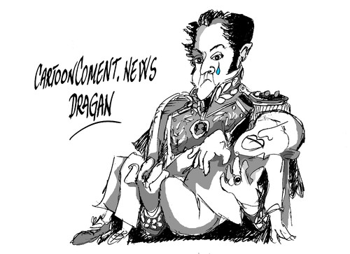 Cartoon: Simon Bolivar-Hugo Chavez (medium) by Dragan tagged simon,bolivar,hugo,chavez,venezuela,politic,cartoon