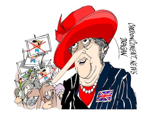 Cartoon: Theresa May-anunciando (medium) by Dragan tagged theresa,may,inglatera