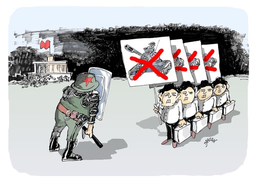Cartoon: Tiananmen (medium) by Dragan tagged tiananmen,amnistia,internacional,china,politics