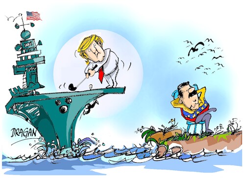 Cartoon: Trump-Maduro (medium) by Dragan tagged trump,maduro