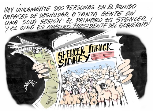 Cartoon: Tunick Spencer- crisis economic (medium) by Dragan tagged sidney,australia,tunick,spencer,crisis,economic,politics,cartoon