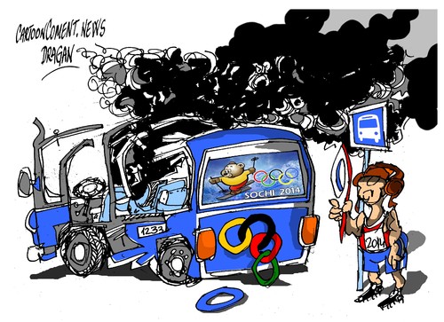Cartoon: Volgogrado-Sochi 2014 (medium) by Dragan tagged volgogrado,juegos,olimpicos,rusia,sochi,2014,cartoon