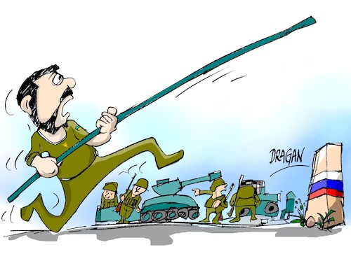 Cartoon: Volodimir Zelenski-pertiga (medium) by Dragan tagged volodimir,zelenski,ukrania,rusia