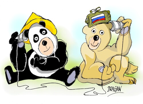 Cartoon: Xi Jinping-Vladimir Putin (medium) by Dragan tagged xi,jinping,vladimir,putin