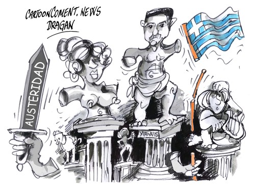 Cartoon: Yannis Stournaras- reformas (medium) by Dragan tagged stournaras,yannis,reformas,austeridad,finanzas,union,europea,crisis,economica,politics,cartoon