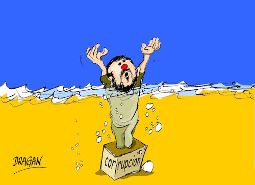 Cartoon: Zelenski-amenaza (medium) by Dragan tagged zelenski,corrupcion,ukraina