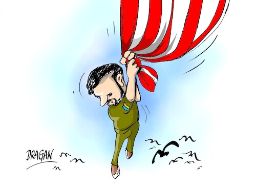 Cartoon: Zelenski-socio clave (medium) by Dragan tagged zelenski,trump,ukraina,eeuu