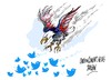 Cartoon: EEUU Twitter (small) by Dragan tagged eeuu,twitter,estados,unidos,espionaje,europa,alemanija,politics,cartoon