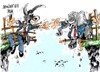 Cartoon: republicanos y democratas (small) by Dragan tagged republicanos,democratas,senado,estados,unidos,barack,obama,abismo,fiscal,politics,cartoon