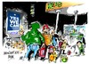 Cartoon: Tras-Sandy (small) by Dragan tagged eeuu,nueva,york,combustible,luz,huracan,ciklon,sandy,cartoon