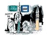 Cartoon: Venecia-parada agua alta (small) by Dragan tagged italia,venecia,inundaciones,parada,agua,alta,plaza,san,pedro,cartoon