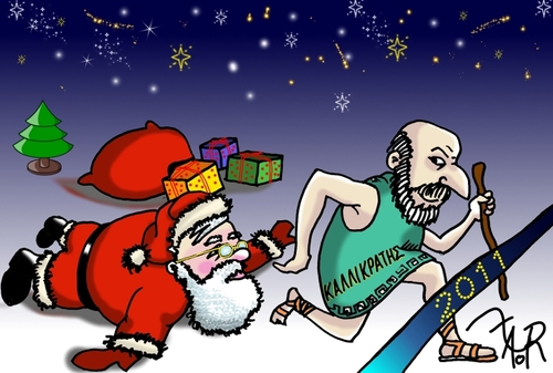 Cartoon: Crisis in Greece Kallicratis (medium) by johnxag tagged santa,claus,crisis,greece,new,year,2011