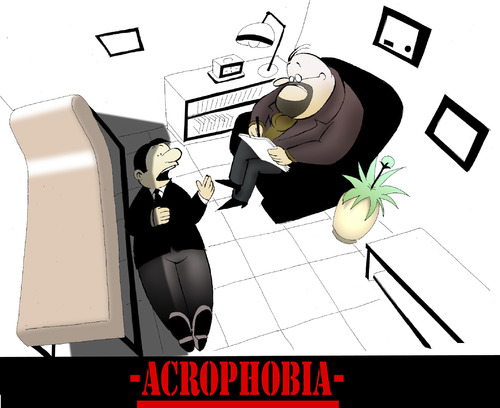 Cartoon: ACROPHOBIA... (medium) by berk-olgun tagged acrophobia