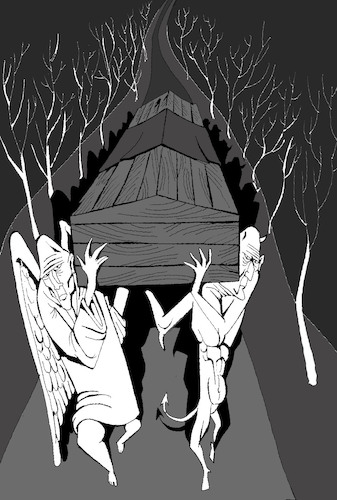 Cartoon: Angel and Devil... (medium) by berk-olgun tagged angel,and,devil