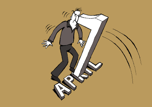 Cartoon: April 1... (medium) by berk-olgun tagged april
