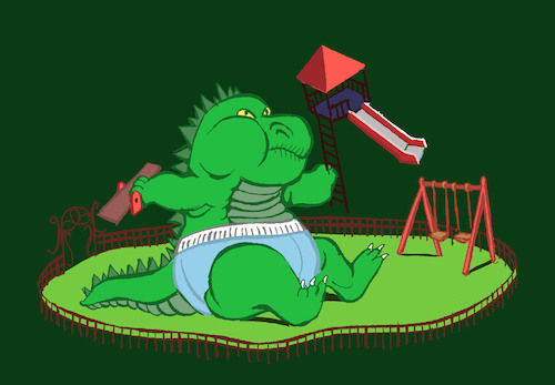 Cartoon: Baby Godzilla... (medium) by berk-olgun tagged baby,godzilla