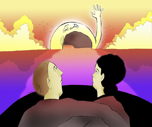 Cartoon: Bad Love-Sunset... (medium) by berk-olgun tagged bad,love