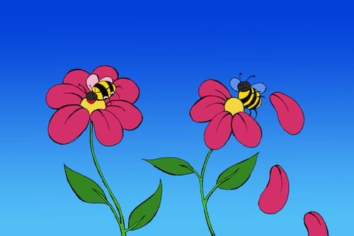 Cartoon: Bee in Love... (medium) by berk-olgun tagged bee,in,love
