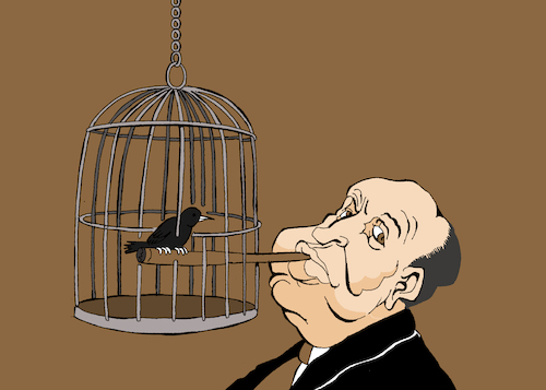 Cartoon: Birdcage... (medium) by berk-olgun tagged birdcage
