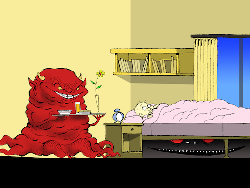 Cartoon: Breakfast in the Bed... (medium) by berk-olgun tagged breakfast,in,the,bed
