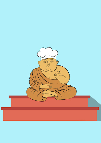 Cartoon: Buddha Chef... (medium) by berk-olgun tagged buddha,chef