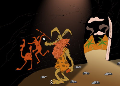 Cartoon: Cavecoyote... (medium) by berk-olgun tagged cavecoyote