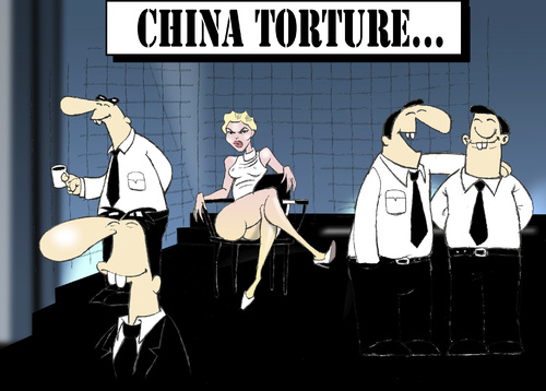 Cartoon: CHINA TORTURE... (medium) by berk-olgun tagged china,torture
