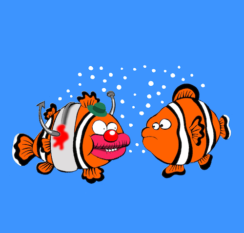 Cartoon: Clownfish Joke... (medium) by berk-olgun tagged clownfish,joke