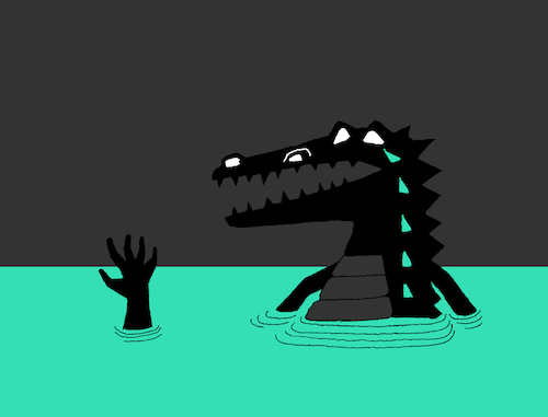 Cartoon: Crocodile Tears... (medium) by berk-olgun tagged crocodile,tears