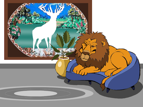 Cartoon: Deer Rug... (medium) by berk-olgun tagged deer,rug