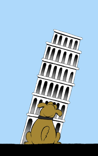Cartoon: Dog and Pisa... (medium) by berk-olgun tagged dog,and,pisa