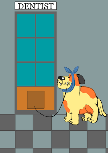 Cartoon: Dog Door... (medium) by berk-olgun tagged dog,door
