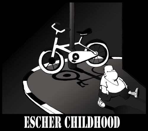 Cartoon: Escher Childhood... (medium) by berk-olgun tagged escher,childhood