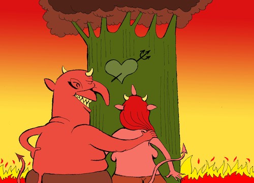 Cartoon: Evil in Love... (medium) by berk-olgun tagged evil,in,love